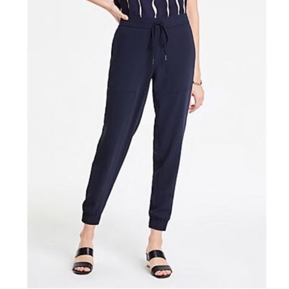 Ann Taylor Navy Blue Relaxed Jogger Pants - Picture 1 of 4